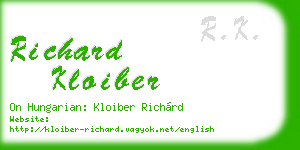 richard kloiber business card